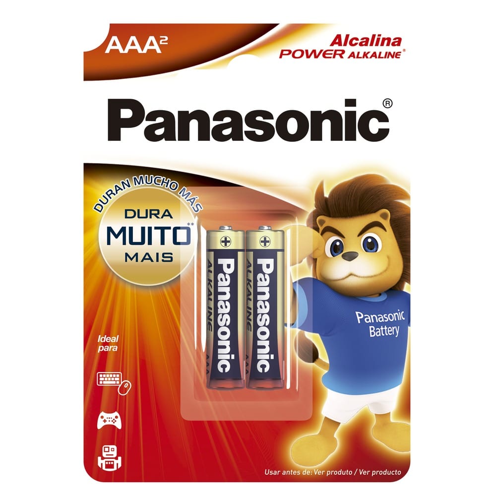 Pilas Alcalinas Panasonic Power AAA LR03XAB (Pack x2)