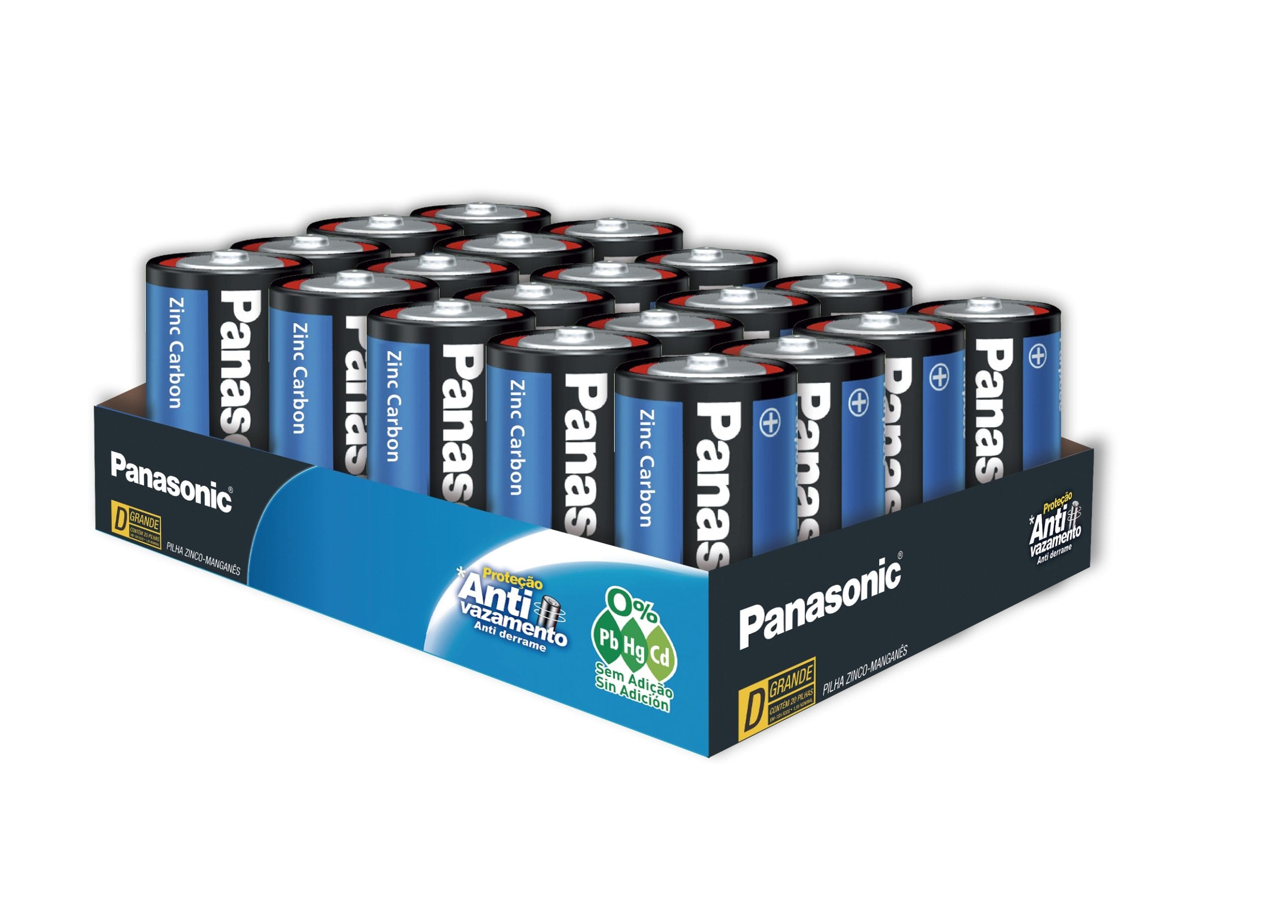 Pilas Panasonic Zinc-Carbón Tamaño D (x20)
