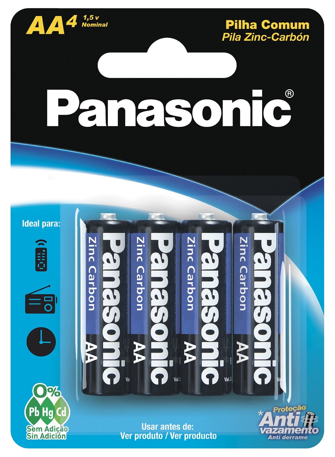 Pilas de Zinc-Carbón Panasonic AA (Pack x4)