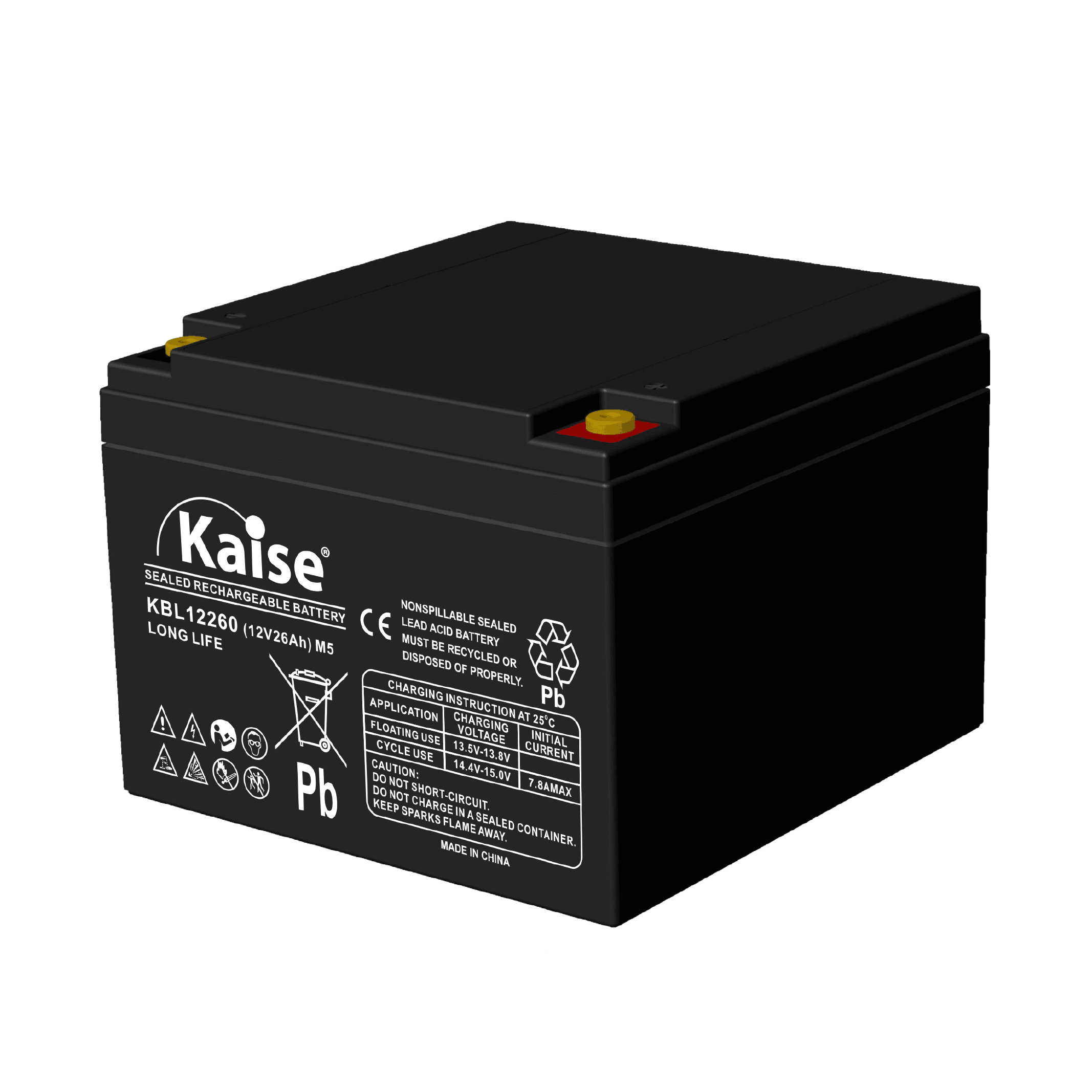 Batería VRLA AGM Long Life 12V 26Ah Kaise KBL12260